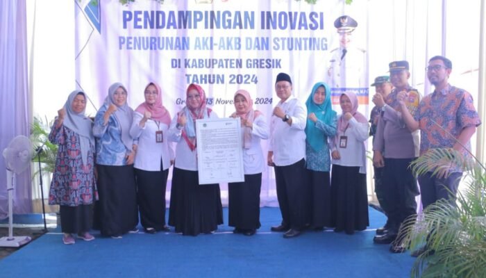 PLT Bupati Gresik Bersama Dinkes Gresik Berkomitmen Turunkan AKI dan AKB Serta Prevalensi Stunting