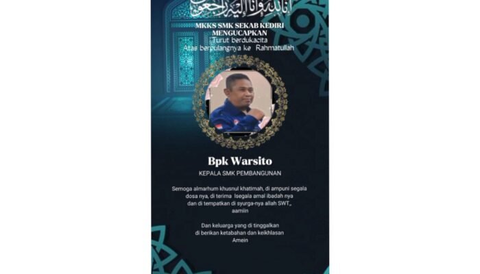 Innalillahi wa inna ilaihi raji’un, SMK Pembangunan Berduka Atas Wafatnya Kepala Sekolah, Bapak Warsito