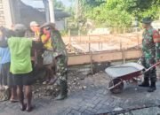 Bersama Warga Margoagung, TNI Koramil Sumberrejo Bojonegoro Cor Pondasi Mushola