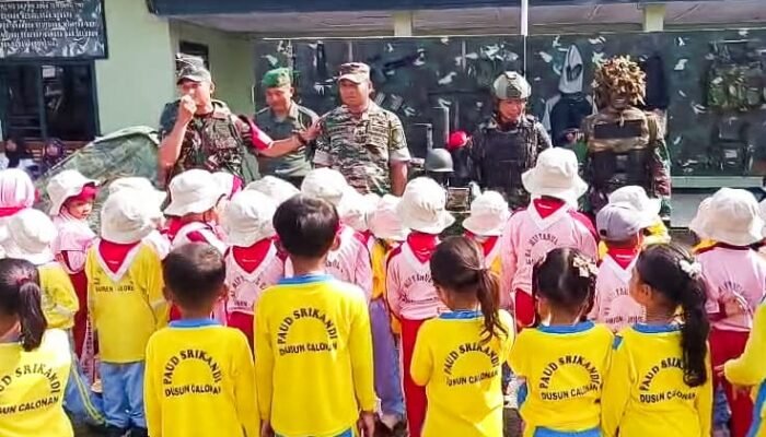 Mengenal Profesi TNI Sejak Dini :TK/RA Miftakhul Ulum Lamongan Kunjungi Markas Koramil Sumberrejo Bojonegoro