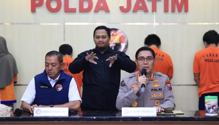 Polda Jatim Berhasil Ungkap Peredaran Narkoba Jaringan Internasional 4 Tersangka Diamankan