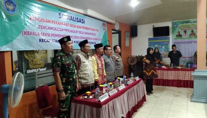 Sinergi Muspika Sambeng, Danramil Hadiri Sosialisasi Pengisian Perangkat Desa Di Semampirejo