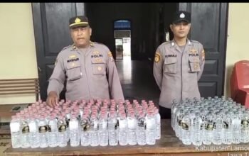 Operasi Malam Polsek Babat: 187 Botol Arak Bali Disita Dari Rumah Warga