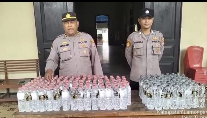 Operasi Malam Polsek Babat: 187 Botol Arak Bali Disita Dari Rumah Warga