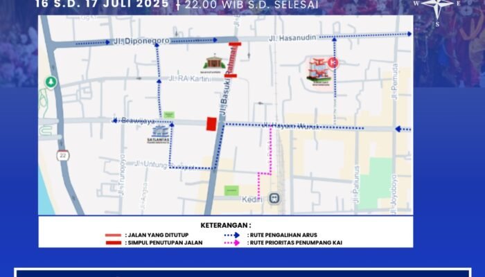 Satlantas Polres Kediri Kota Lakukan Pengalihan Arus Selama Muskomwil IV APEKSI