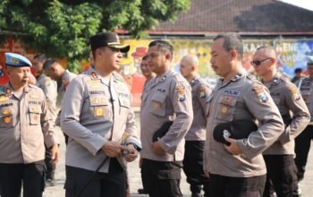 Kapolres Kediri Pimpin Pelaksanaan Apel Pagi di Polsek Plemahan