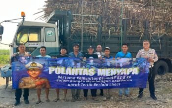 Polantas Menyapa, Polres Kediri Edukasi Humanis Sopir Angkutan dan Pelaku Usaha
