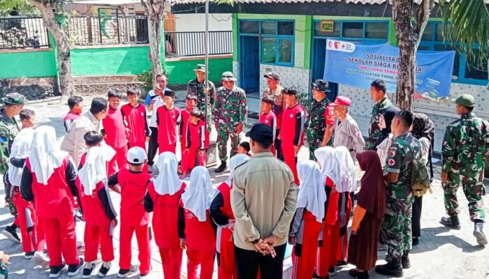 TMMD 125 Bojonegoro, Satgas PMI dan Tagana Bersinergi Sosialisasikan Sekolah Siaga Bencana