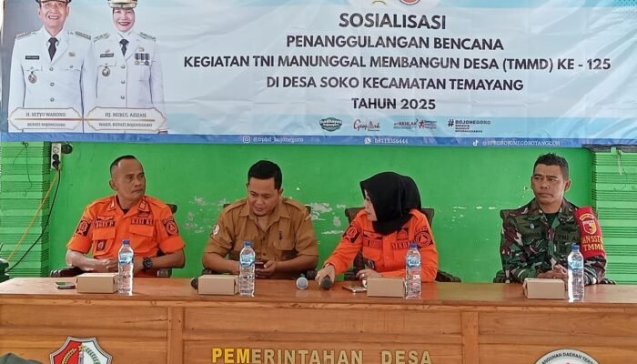 TMMD 125 Bojonegoro, TNI dan BPBD Sosialisasi Mitigasi Bencana