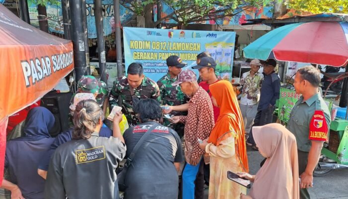 Sinergi Kodim Lamongan Dan Bulog Hadirkan Harapan Lewat Gerakan Pangan Murah