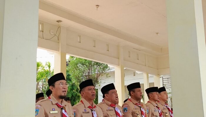 Semangat Pramuka Membara Di Alun-Alun Lamongan Kapolres Hadiri Apel Besar HUT Ke-64