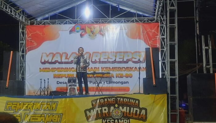 Semarak Malam Resepsi HUT Ke-80 RI, Koramil Pucuk Hadir Menjaga Harmoni Desa Kesambi