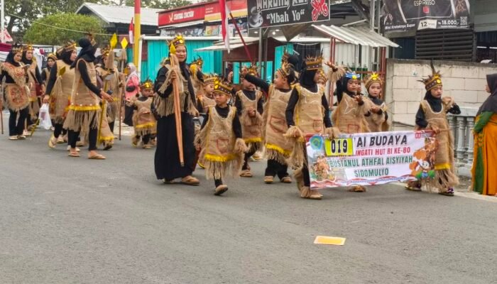 Semarak HUT RI ke-80, Anak PAUD, TK, RA di Kecamatan Kedungadem Bojonegoro Tampil Memukau di Pawai Budaya