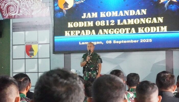 Jam Komandan Perdana, Dandim Lamongan Ajak Prajurit Jaga Marwah dan Kehormatan Satuan