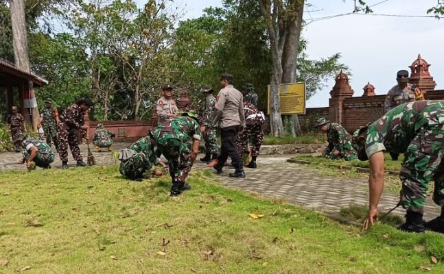 Kodim Lamongan Gelar Karya Bakti Rawat Warisan Budaya Jelang HUT Ke-80 TNI