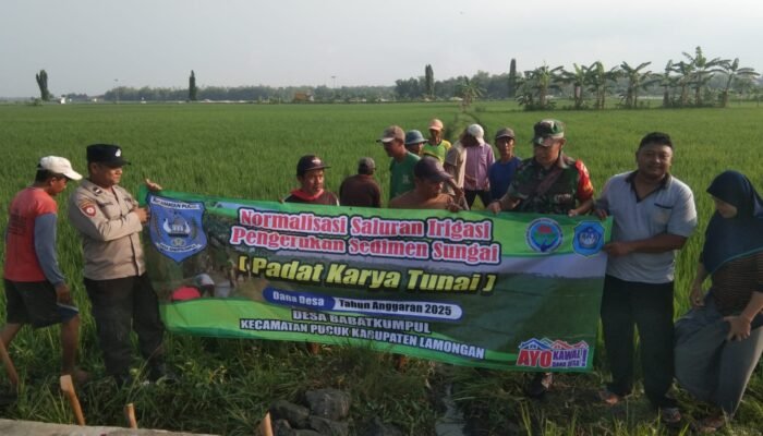 Babinsa Koramil Pucuk Dan Warga Bergotong Royong Wujudkan Ketahanan Pangan Di Desa Babatkumpul