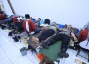 Donor Darah Warnai Hari Jadi ke-74 Humas Polri di Bojonegoro