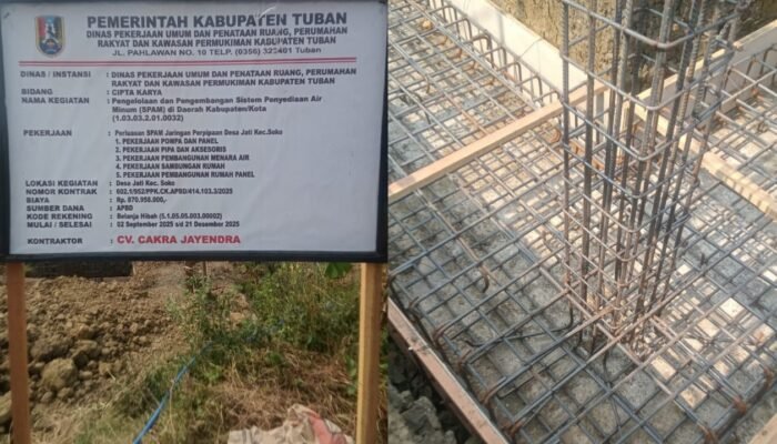 CV Cakra Jayendra Kerjakan Proyek SPAM di Soko Tuban Asal Jadi
