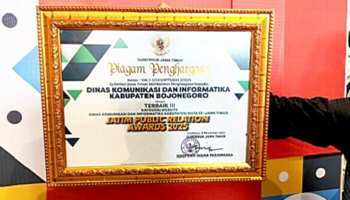 Dua Tahun Beruntun, Website Kominfo Bojonegoro Masuk Tiga Besar Website Terbaik se-Jatim