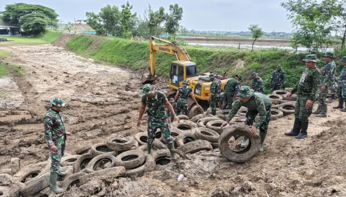 Perkuat Keamanan, Kodim Lamongan Tata Ulang Tanggul Lapangan Tembak