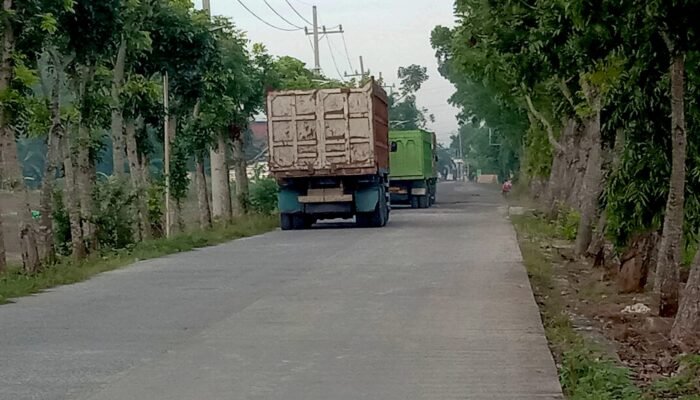 Kades Suwaloh Diduga Biarkan Truk Pasir Rusak Jalan Desa Demi Cuan