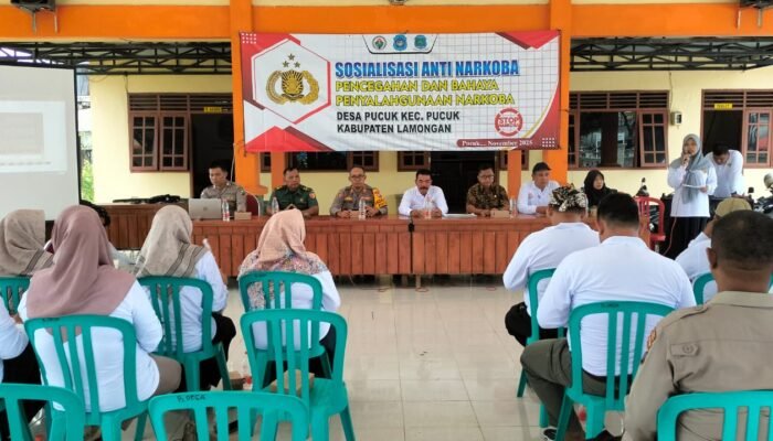 ‎Sosialisasi Gencarkan Perang Melawan Narkoba Dipendopo Balai Desa Pucuk