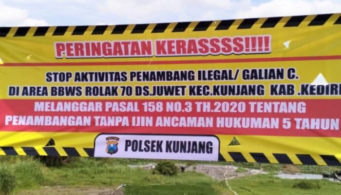 Diduga Langgar UU Minerba, Tambang Pasir Juwet Kunjang Kediri Dihentikan Polisi