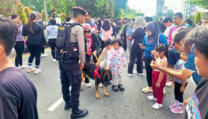 CFD Pontianak Semarak, Anjing Pelacak K9 Polda Kalbar Turun Lapangan