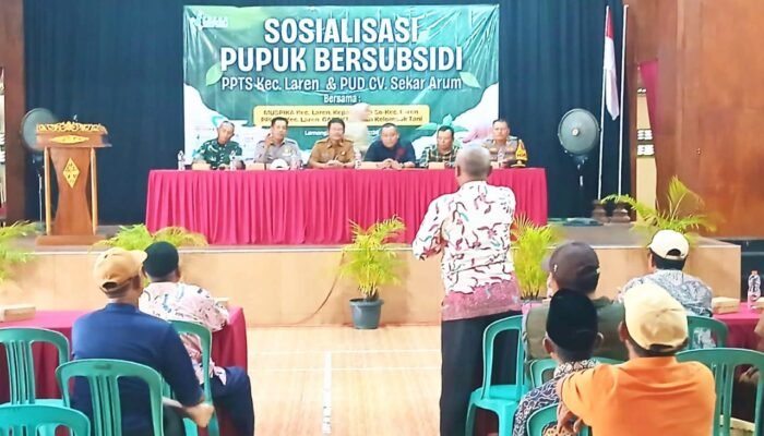 Cegah Masalah di Musim Tanam, Danramil Laren Lamongan Dampingi Sosialisasi Pupuk