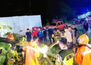 Hujan dan Angin Kencang, Polisi Evakuasi Mobil Tertimpa Pohon di Sukodadi Lamongan