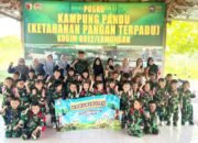 Satgas Pandu Dampingi Anak TK Lamongan Tanam Sayur dan Beri Pakan Lele