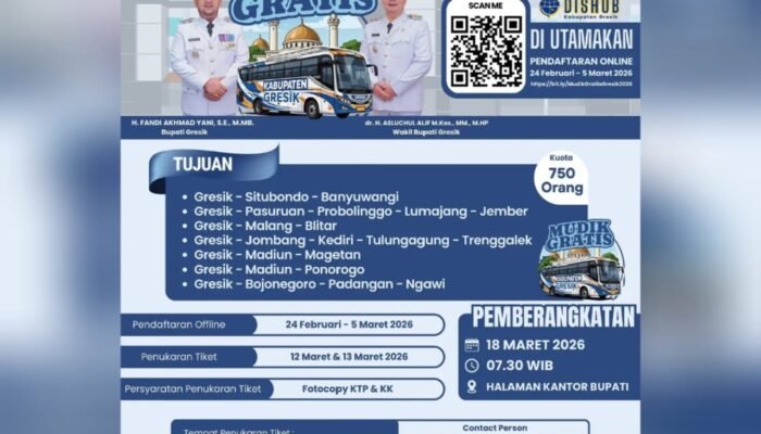 Warga Gresik Wajib Tahu, Pendaftaran Mudik Gratis Resmi Dibuka