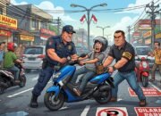 Motor Ditarik Paksa di Jalan Kota Makassar, Padahal Sudah Janji Bayar Senin