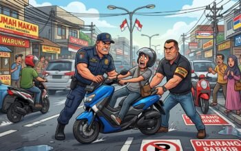 Motor Ditarik Paksa di Jalan Kota Makassar, Padahal Sudah Janji Bayar Senin