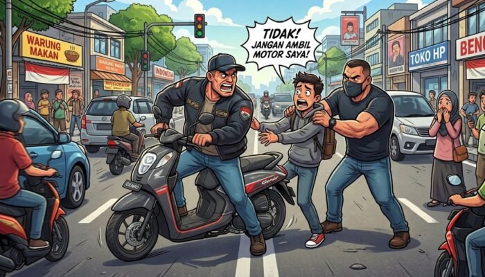 Motor Ditarik Paksa di Jalan, Nasabah FIF Makassar Murka