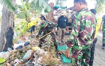 Sampah Liar Menumpuk di Kedungpring Lamongan, TNI Satpol PP DLH Bergerak Cepat