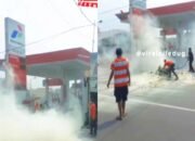 Kronologi Motor Thunder Terbakar di SPBU Ciledug Tangerang: Percikan Mesin Picu Api