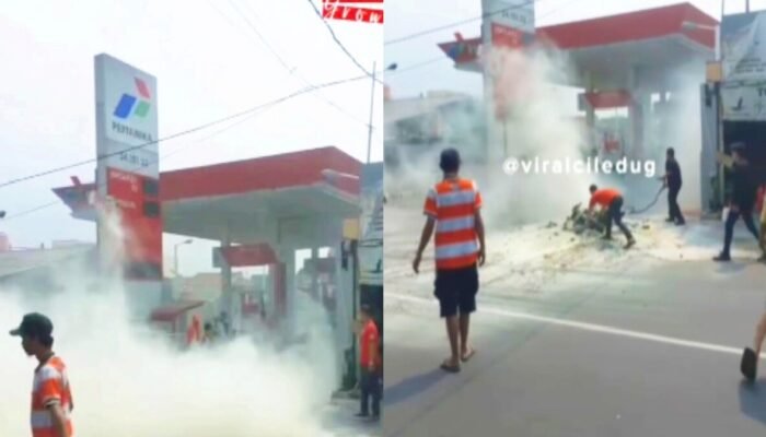 Kronologi Motor Thunder Terbakar di SPBU Ciledug Tangerang: Percikan Mesin Picu Api
