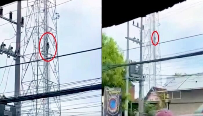 Pemuda Asal Sleman Frustasi Panjat Tower di Sidoarjo, Ribuan Warga Menonton