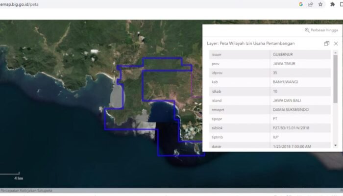 WIUP Tambang Emas Tumpang Pitu Banyuwangi Diduga Langgar Aturan, Pulau Kecil Ikut Terseret
