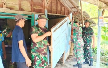 Aksi Gotong Royong Koramil Pucuk Lamongan, Rumah Tak Layak Huni Dibongkar