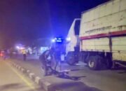 Sopir Diduga Mengantuk, Truk Trailer Terguling di Kebalandono Babat Lamongan