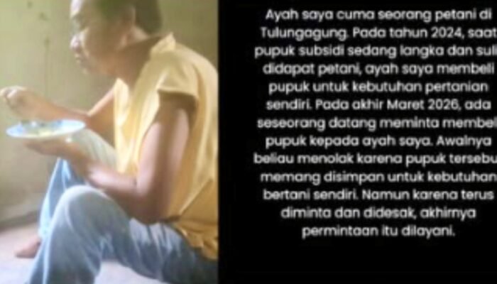 Anak Petani Tulungagung Menangis di Medsos, Ayahnya Terjerat Kasus Pupuk Non Subsidi