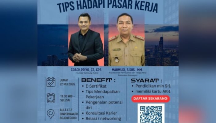 Disperinaker Bojonegoro Buka Seminar Gratis Khusus Sarjana, Kuota Cuma 70 Orang
