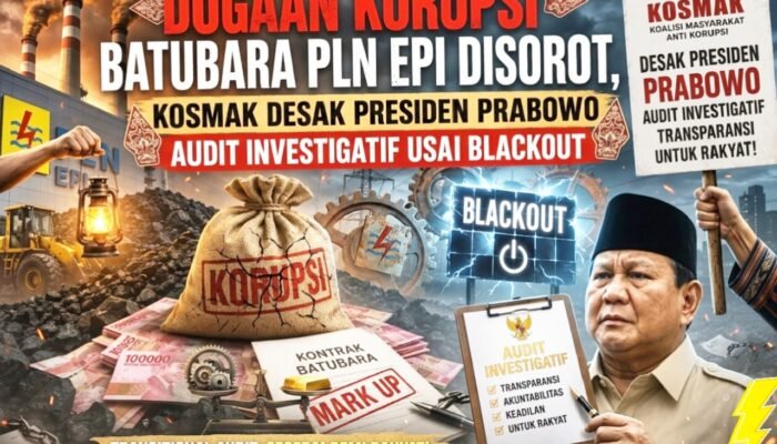 KOSMAK Sebut Mafia Batubara Dipasok ke PLTU PLN Rugikan Negara Belasan Triliun per Tahun