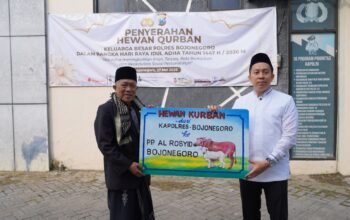 Polres Bojonegoro Salurkan 22 Sapi dan 40 Kambing Kurban pada Idul Adha 1447H