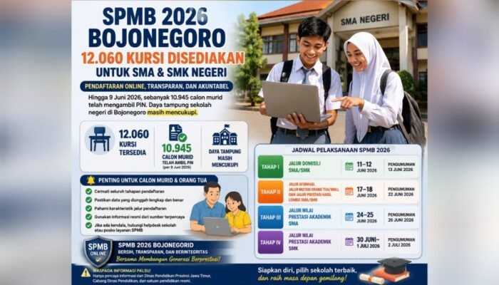 SPMB 2026 Bojonegoro Dibuka, Ribuan Siswa Sudah Ambil PIN