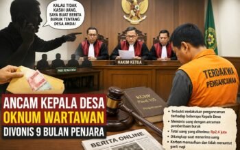 Tak Dikasih Uang, Ancam Beritakan Buruk Kades, Oknum Wartawan Ini Divonis 9 Bulan