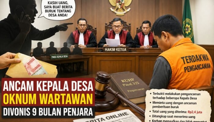 Tak Dikasih Uang, Ancam Beritakan Buruk Kades, Oknum Wartawan Ini Divonis 9 Bulan