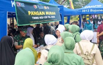 TMMD 129 Bojonegoro Dibuka, Persit Kodim Hadirkan Bazar Sembako Murah
